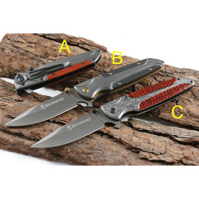 Browning FA50 Stainless Steel Blade Wooden and Steel Handle Multiuse Outdoor Camping Hunting EDC Knife with Bottle Opener UD405466